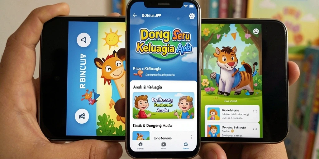 Tampilan antarmuka aplikasi BONUSRP yang ramah anak.