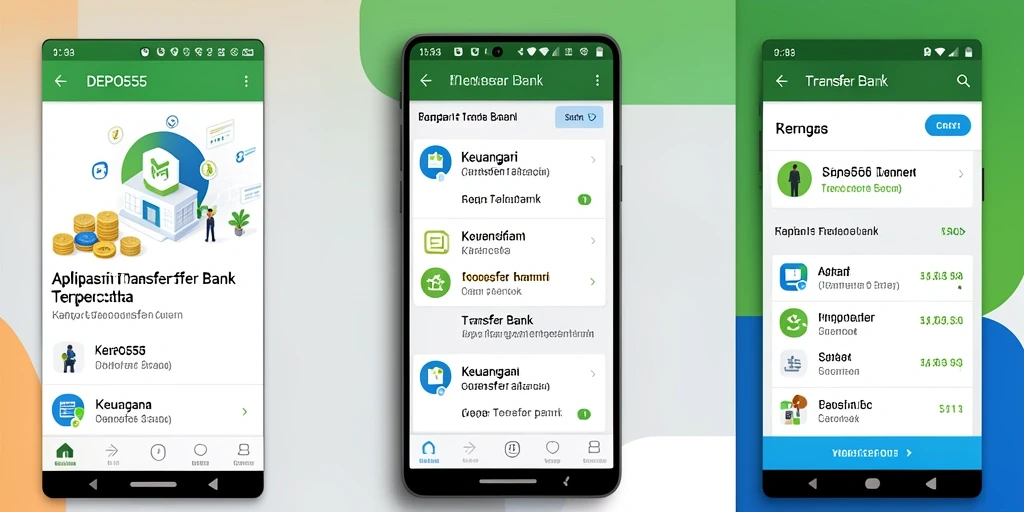Antarmuka aplikasi DEPO555 untuk Transfer Bank yang sederhana dan efisien.