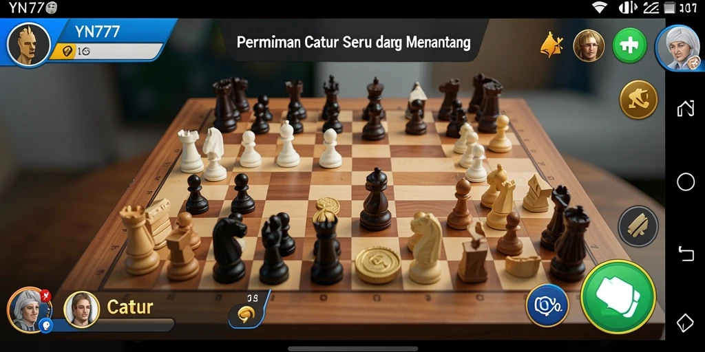 Tampilan antarmuka YN777 dengan papan catur yang menawan.
