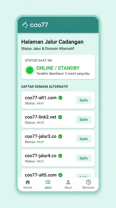 Tampilan link alternatif coo77